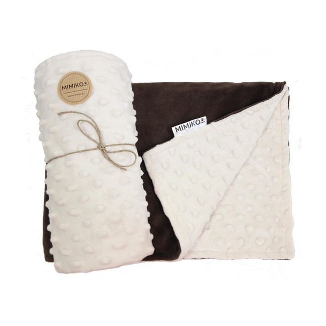 MIMIKO Pets Kocyk Minky-Dot 100x75cm jasny beż / brąz