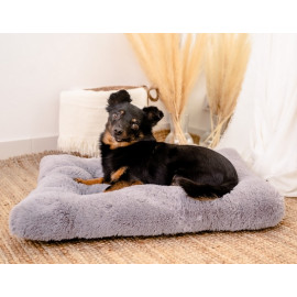 MIMIKO Pets Legowisko Shaggy prostokątne L 65x45cm szare