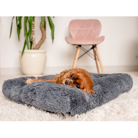 MIMIKO Pets Legowisko Shaggy prostokątne L 65x45cm grafitowe