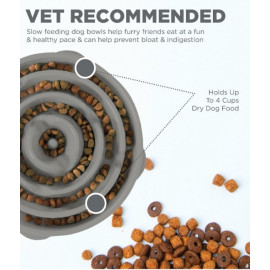 Outward Hound Fun Feeder Miska spowalniająca szara [69892]