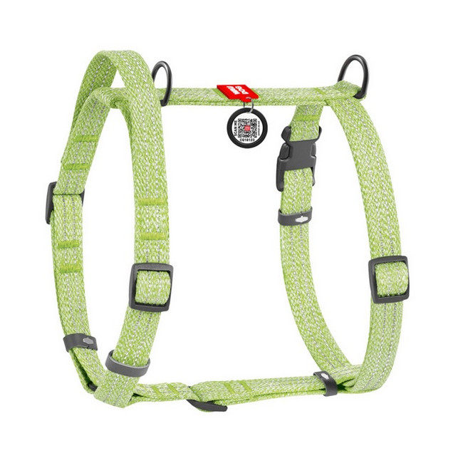 Collar WauDog Re-Cotton Szelki z rączką z regenerowanej bawełny anatomiczne w kształcie litery H, odblaskowe z QR-paszportem, pl