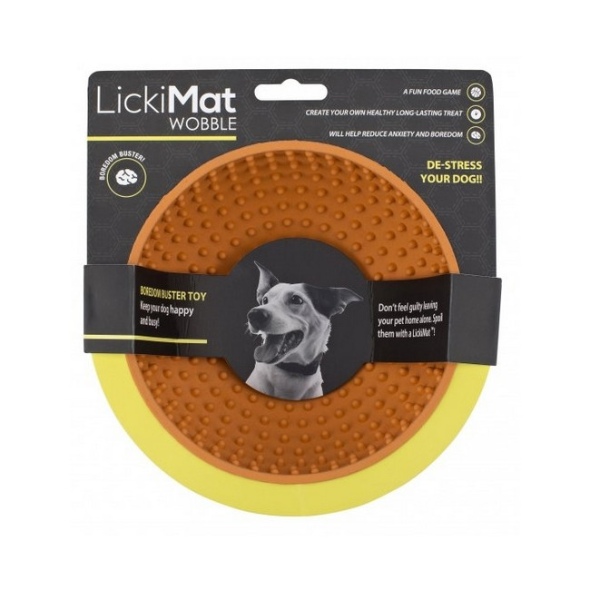 LickiMat Wobble Miska głęboka Jeżyk miękka pomarańczowa