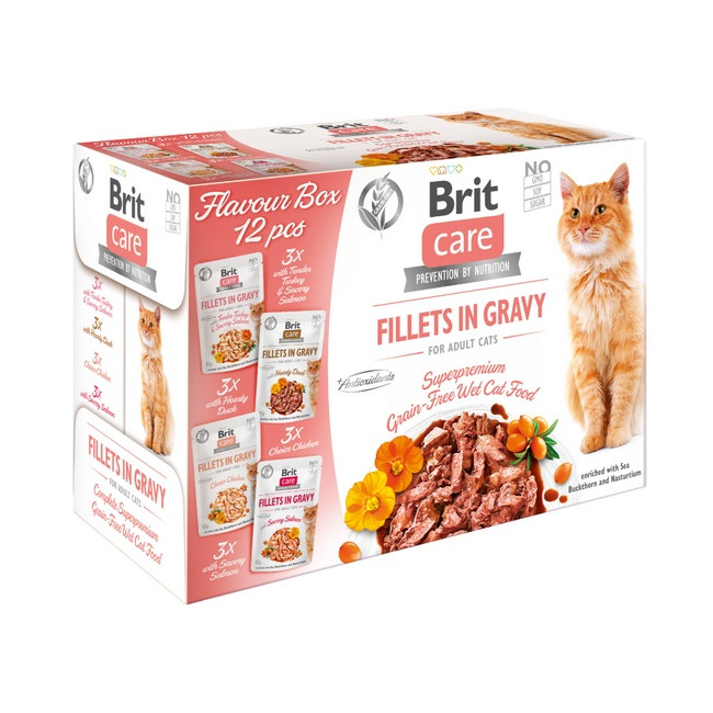 Brit Care Cat Fillets In Gravy Flavour Box saszetki 12x85g