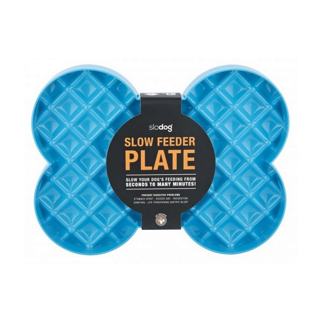 SloDog Slow Feeder Plate Miska spowalniająca duża kość turkusowa