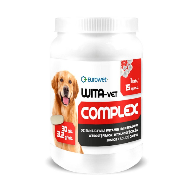 Wita-Vet Complex CA/P 2  3,2g 30tabl. - preparat witaminowy dla ciężarnych suk i szczeniąt