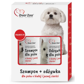 Over Zoo Dwupak Szampon + Odżywka dla białej sierści