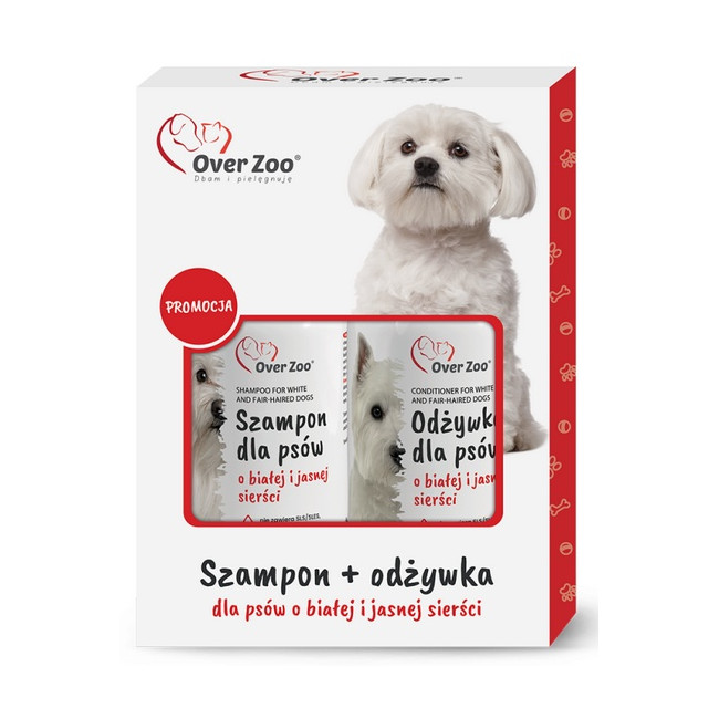 Over Zoo Dwupak Szampon + Odżywka dla białej sierści