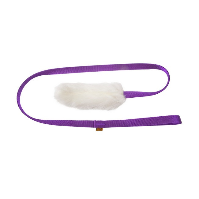 Dingo Zabawka dla psa - Szarpak Naturalne futro owcze z długą rączką fioletowy