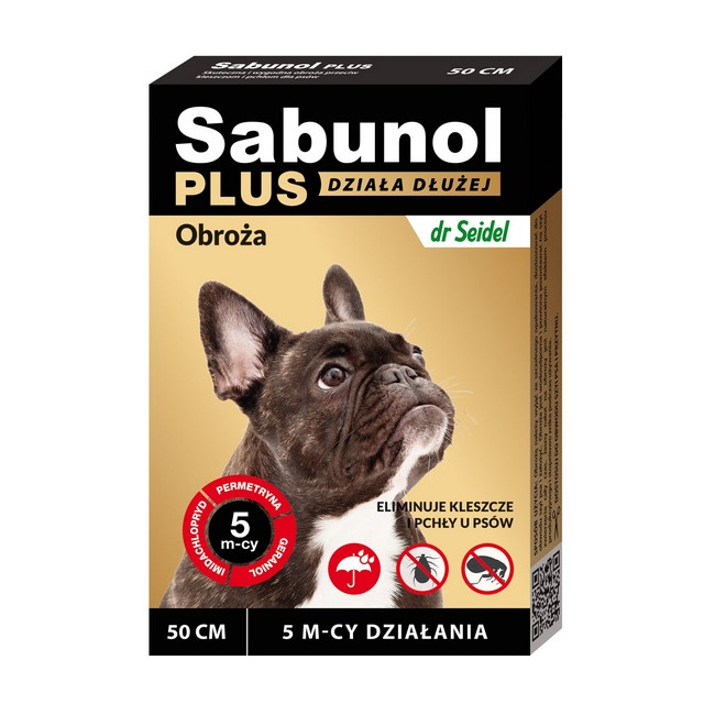 Sabunol Obroża Plus przeciw pchłom dla psa 50cm