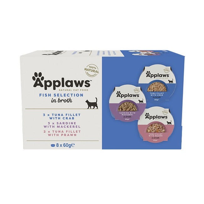 Applaws miseczki dla kota Fish Selection Multi Pack 8x60g