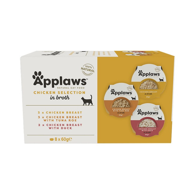 Applaws miseczki dla kota Chicken Selection Multi Pack 8x60g