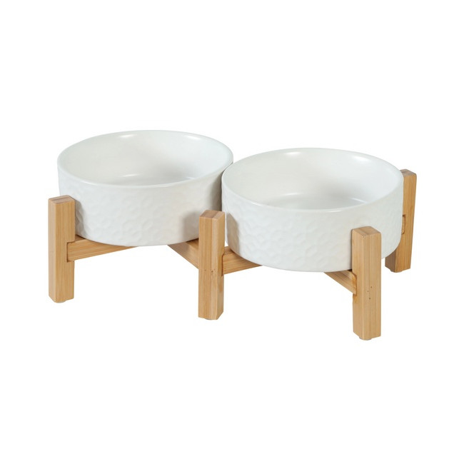 Zolux Miska ceramiczna dla psa i kota Keramo Duo 2x300ml biała