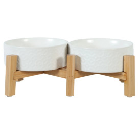 Zolux Miska ceramiczna dla psa i kota Keramo Duo 2x300ml biała