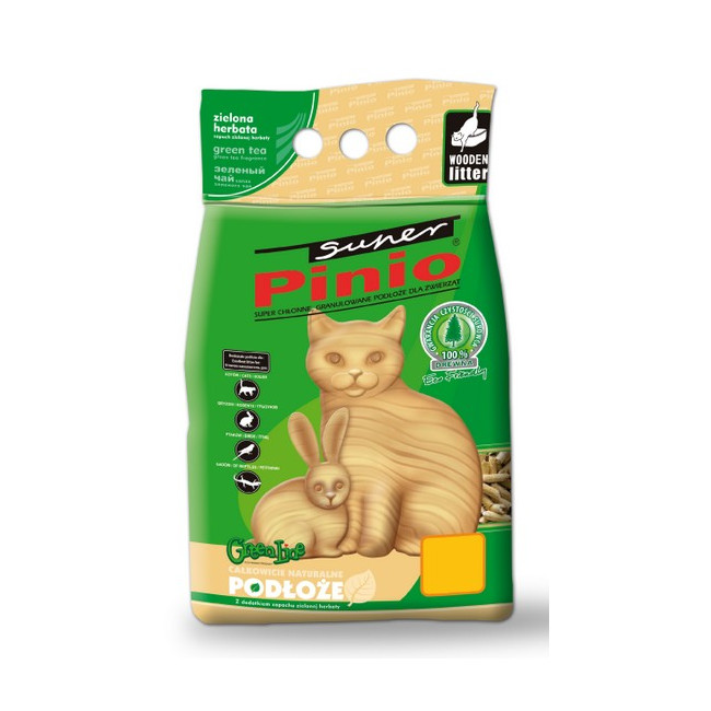 Super Pinio Zielona Herbata żwirek drewniany 10L