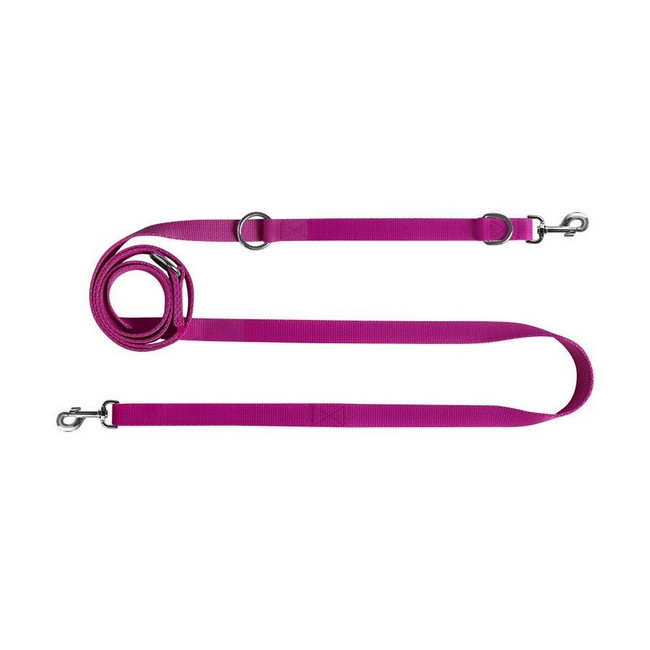 CHABA Smycz taśma regulowana gładka 25mm/260cm fuksja