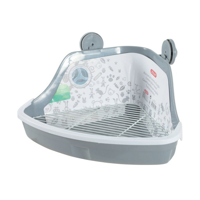 Zolux Toaleta narożna dla gryzoni mała szara [206551]