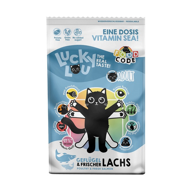 Lucky Lou Food Code Lifestage Adult Drób & Łosoś 750g