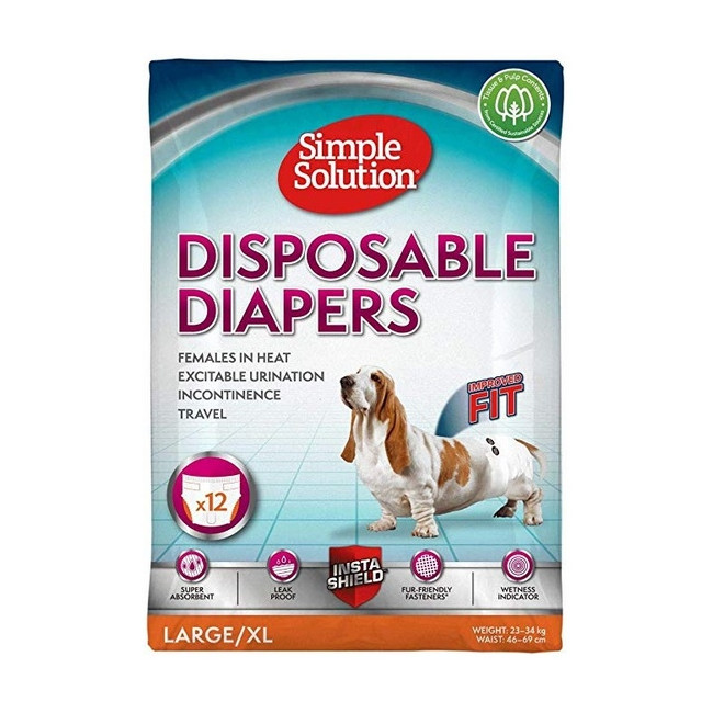 Simple Solution Pieluchy jednorazowe dla suczek XL 12szt.