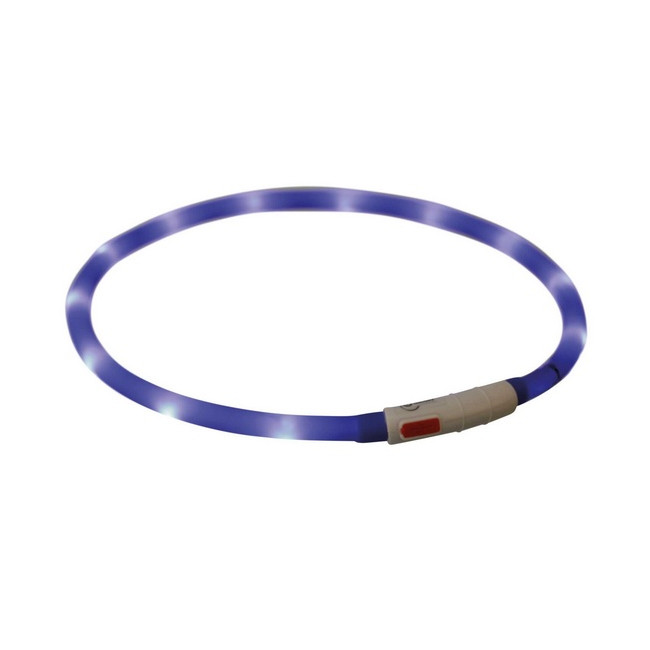 Trixie Opaska LED USB silikonowa XS-XL 70/1cm królewski niebieski