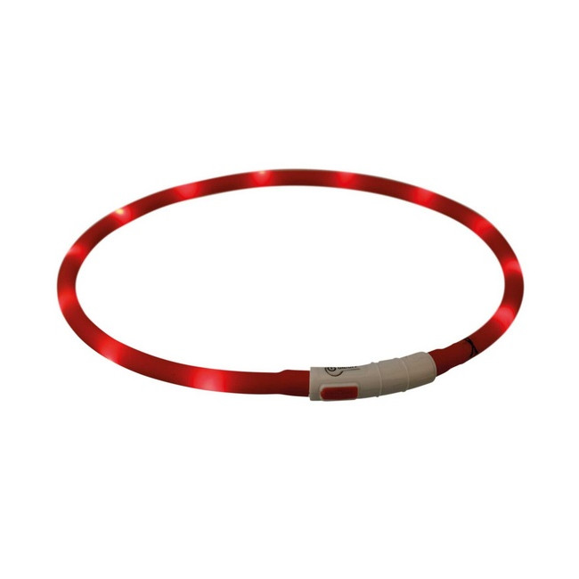 Trixie Opaska LED USB silikonowa XS-XL 70/1cm czerwona