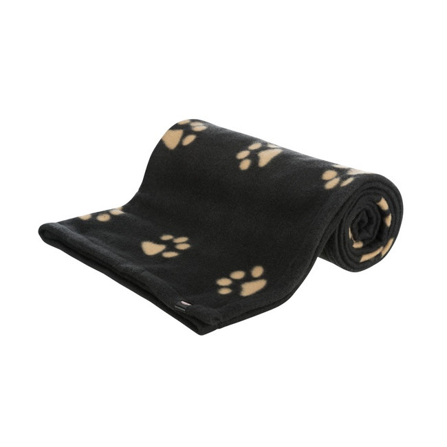 Trixie Koc Barney 150x100cm Czarny w beżowe łapki [37182]