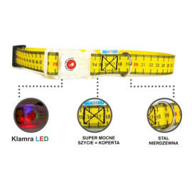 Matteo Obroża Klamra LED 25mm miara