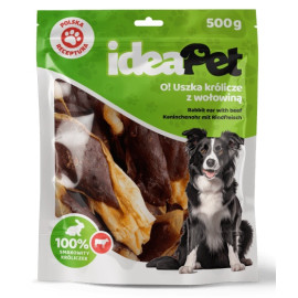 IdeaPet Uszka królicze z wołowiną 500g