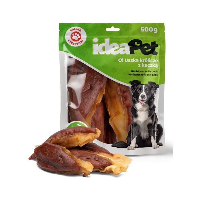 IdeaPet Uszka królicze z kaczką 500g