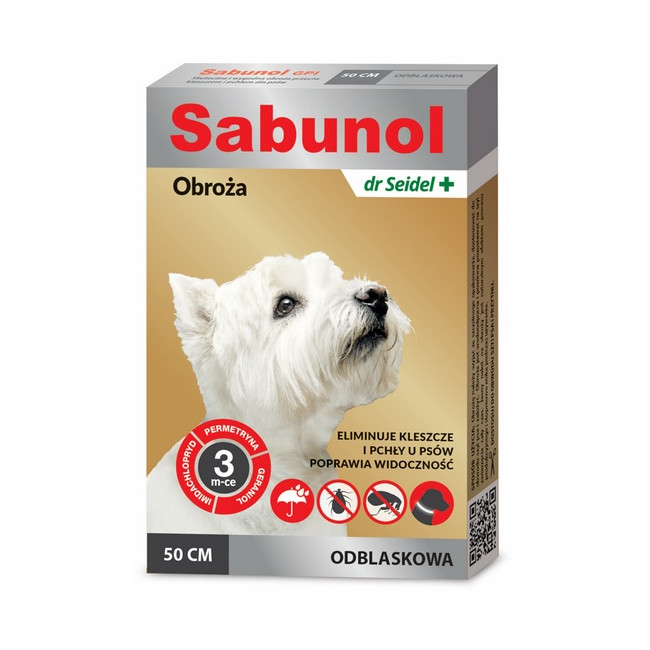 Sabunol GPI Obroża przeciw pchłom dla psa odblaskowa 50cm