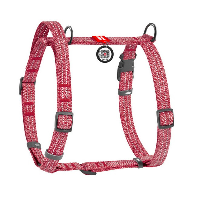 Collar WauDog Re-Cotton Szelki z rączką z regenerowanej bawełny anatomiczne w kształcie litery H, odblaskowe z QR-paszportem, pl