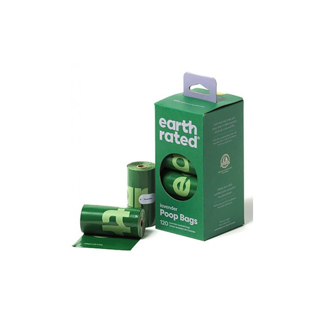 Earth Rated Woreczki ekologiczne do zbierania odchodów 8x15szt lawendowe