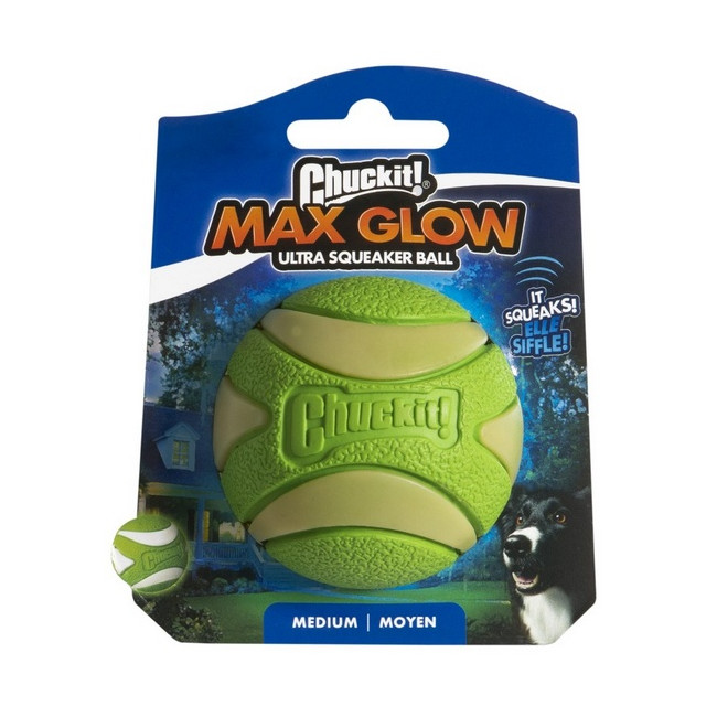 Chuckit! Max Glow Ultra Squeaker Ball Medium [43142]