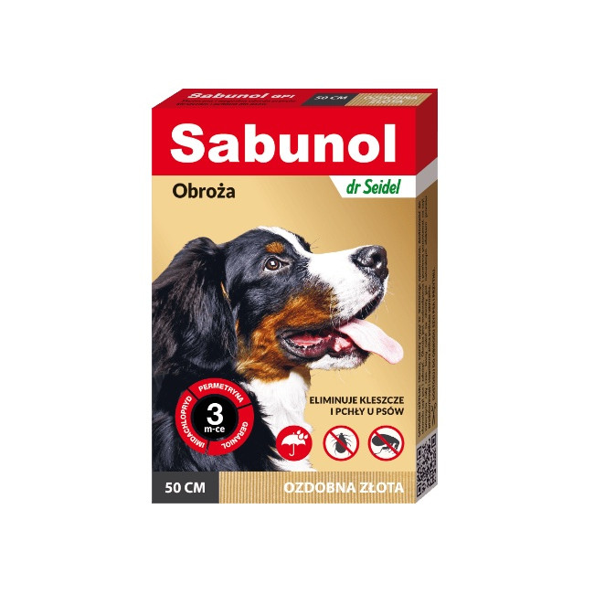 Sabunol GPI Obroża przeciw pchłom dla psa ozdobna złota 50cm