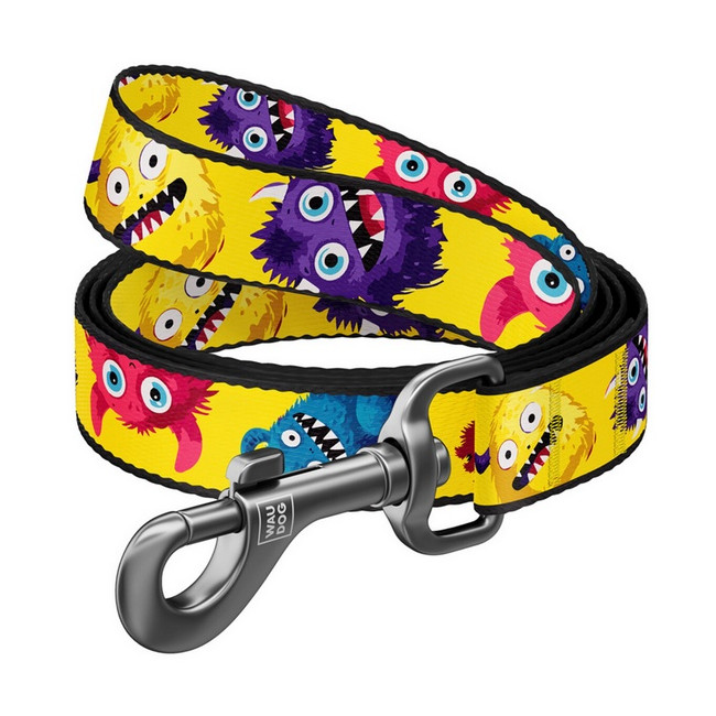 Collar WauDog Nylon Smycz nylonowa L-XXL 25mm/200cm, wzór FUTRZANE POTWORY