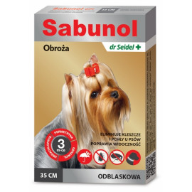 Sabunol GPI Obroża przeciw pchłom dla yorka odblaskowa 35cm