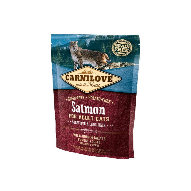 Carnilove Cat Salmon Sensitive & Long Hair - łosoś 400g