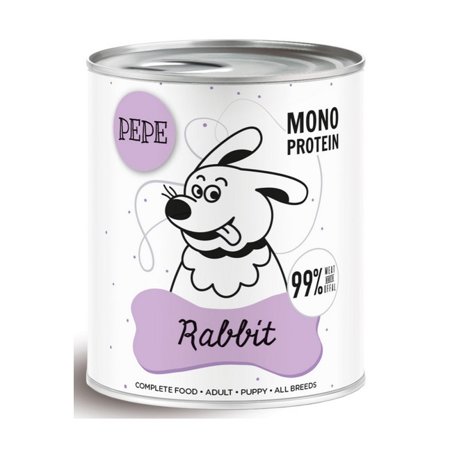 Paka Zwierzaka PEPE Rabbit (królik) puszka 800g