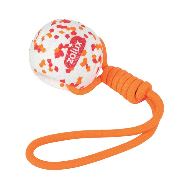Zolux ETPU Wytrzymała piłka ze sznurem dla psa do przeciągania