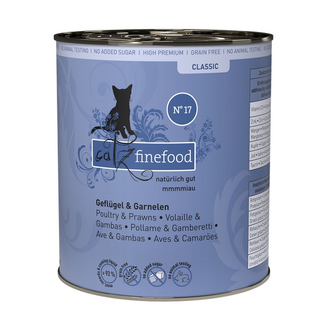 Catz Finefood Classic N.17 Drób i Krewetki puszka 800g