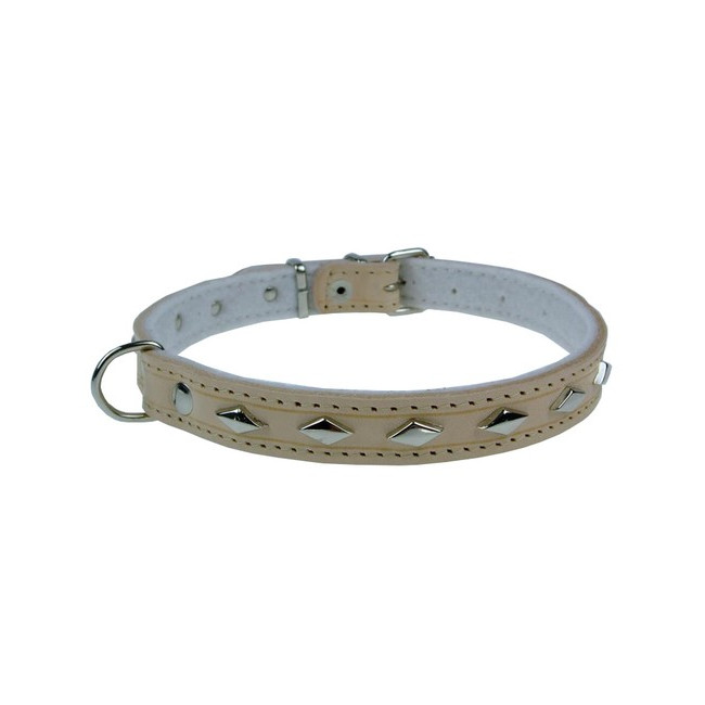 Champion Obroża Skórzana zdobiona naturalna [ZD 45]