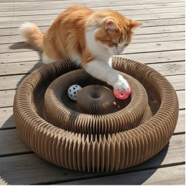 Zolux Chatouille Drapka tekturowa składana podwójna z piłkami i kocimiętką