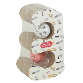 Zolux Chatouille Drapka tekturowa składana podwójna z piłkami i kocimiętką