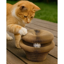 Zolux Chatouille Drapka tekturowa składana łapka z piłką i kocimiętką