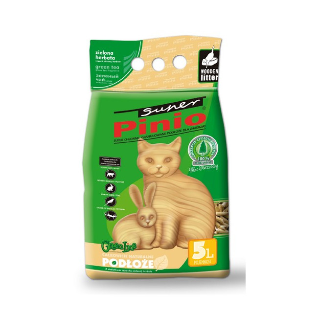 Super Pinio Zielona Herbata żwirek drewniany 5L