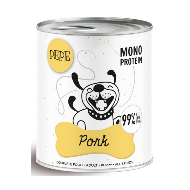 Paka Zwierzaka PEPE Pork (wieprzowina) puszka 800g