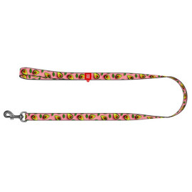Collar WauDog Nylon Smycz nylonowa S 15mm/200cm, wzór AWOKADO NA RÓŻU