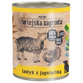 Wiejska Zagroda Indyk z jagnięciną puszka 800g