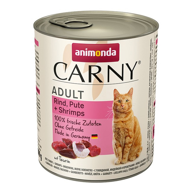 Animonda Carny Adult Wołowina, Indyk + Krewetki puszka 800g