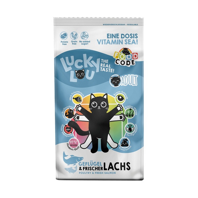 Lucky Lou Food Code Lifestage Adult Drób & Łosoś 340g