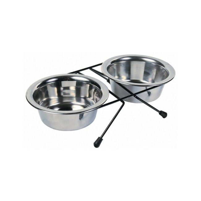 Trixie Dwie miski 0,45L na stojaku [24831]